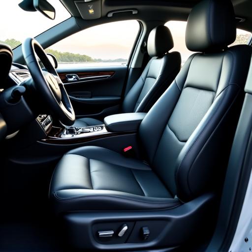 Pristine leather car interior after a deep clean.